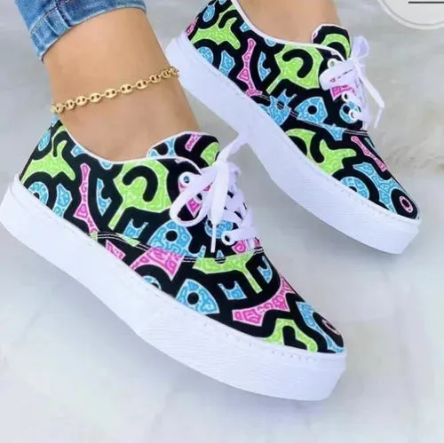 2022 Graffiti Sneakers - Women's Urban Trainers | Femstylo