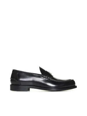4G plaque leather loafers