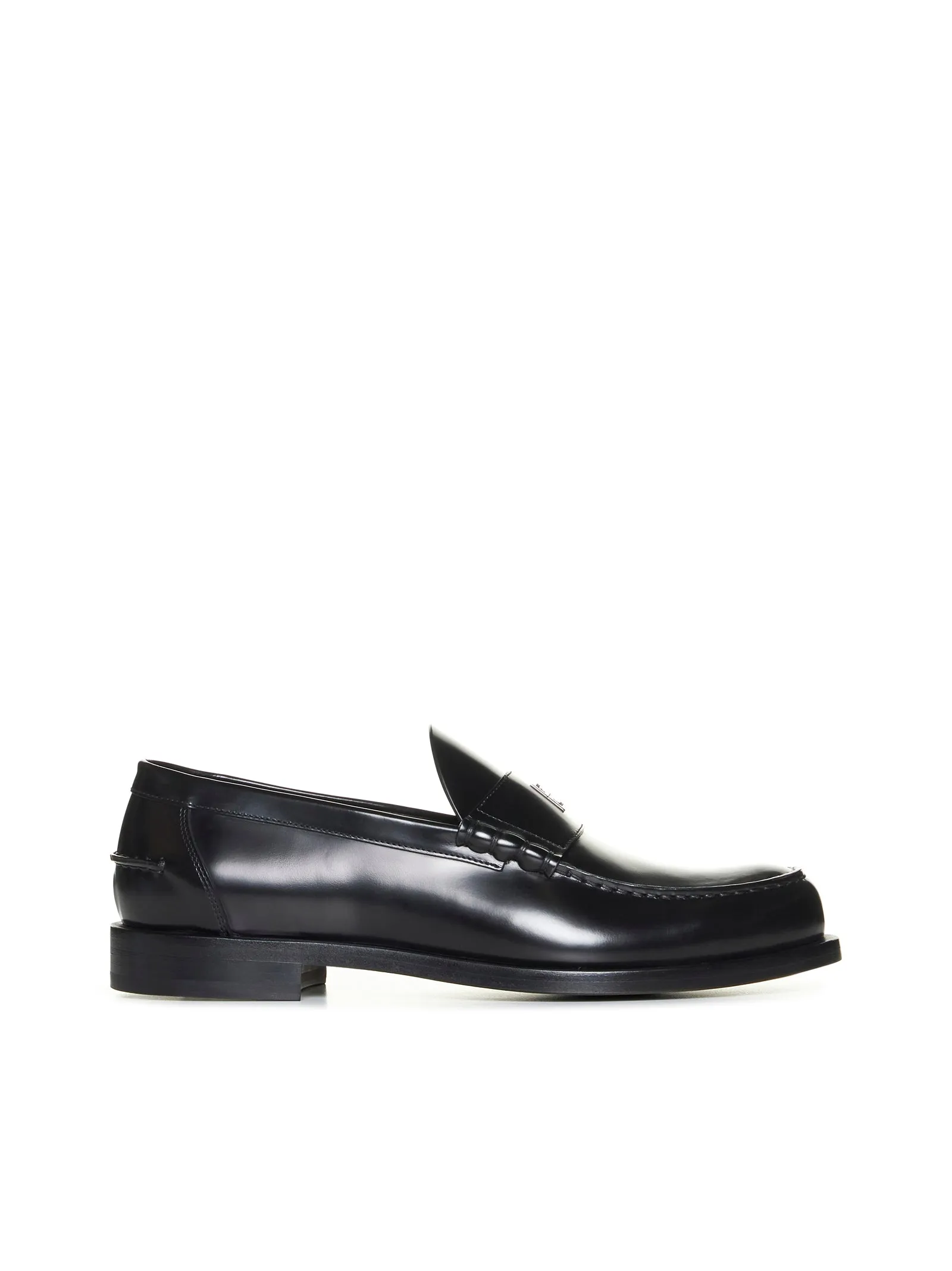 4G plaque leather loafers