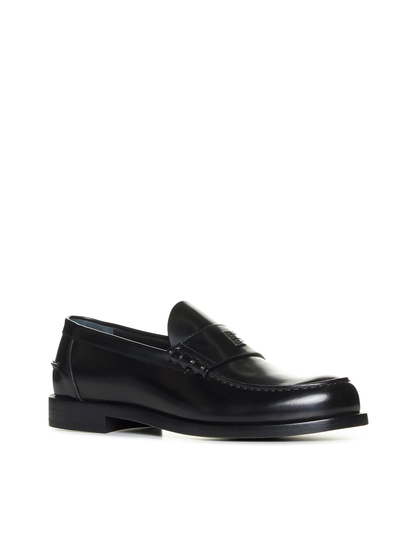 4G plaque leather loafers