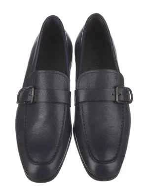 $675 TOD’S - Blue Pebbled Leather LOGO Vamp Loafer - (7.5 Tod's) 8.5 US