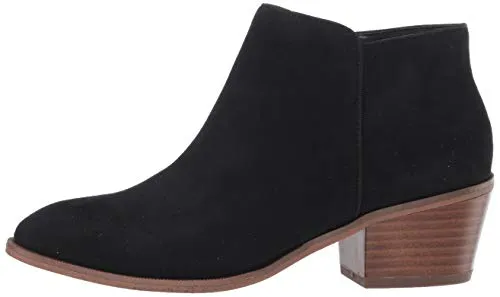 Amazon Essentials Women's Ankle Boot, Black Microsuede,8
