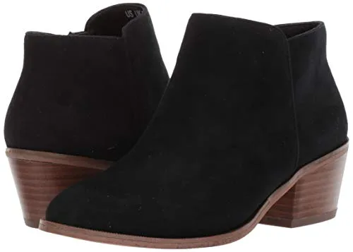Amazon Essentials Women's Ankle Boot, Black Microsuede,8
