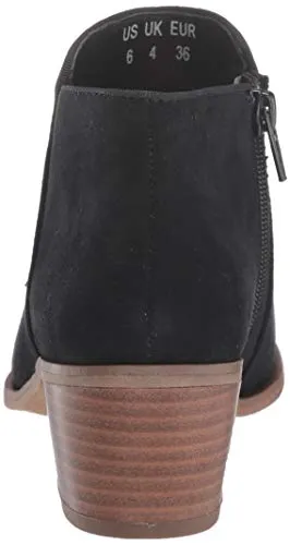 Amazon Essentials Women's Ankle Boot, Black Microsuede,8