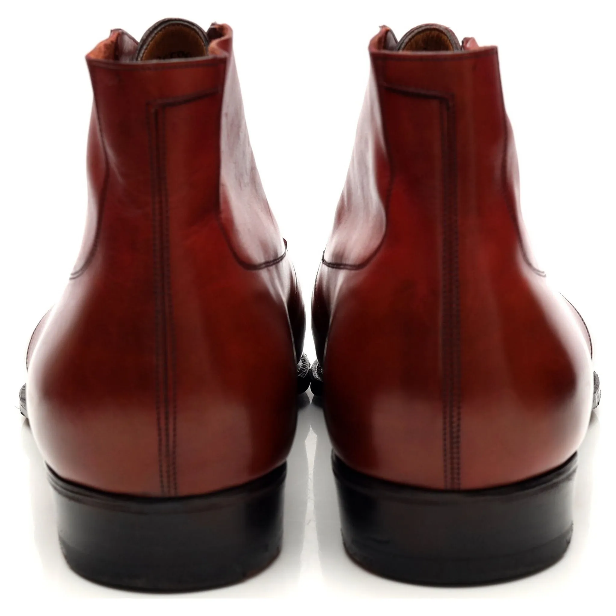 'Arran' Cherry Red Leather Chukka Boots UK 12 E