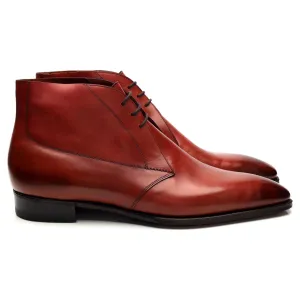 'Arran' Cherry Red Leather Chukka Boots UK 12 E