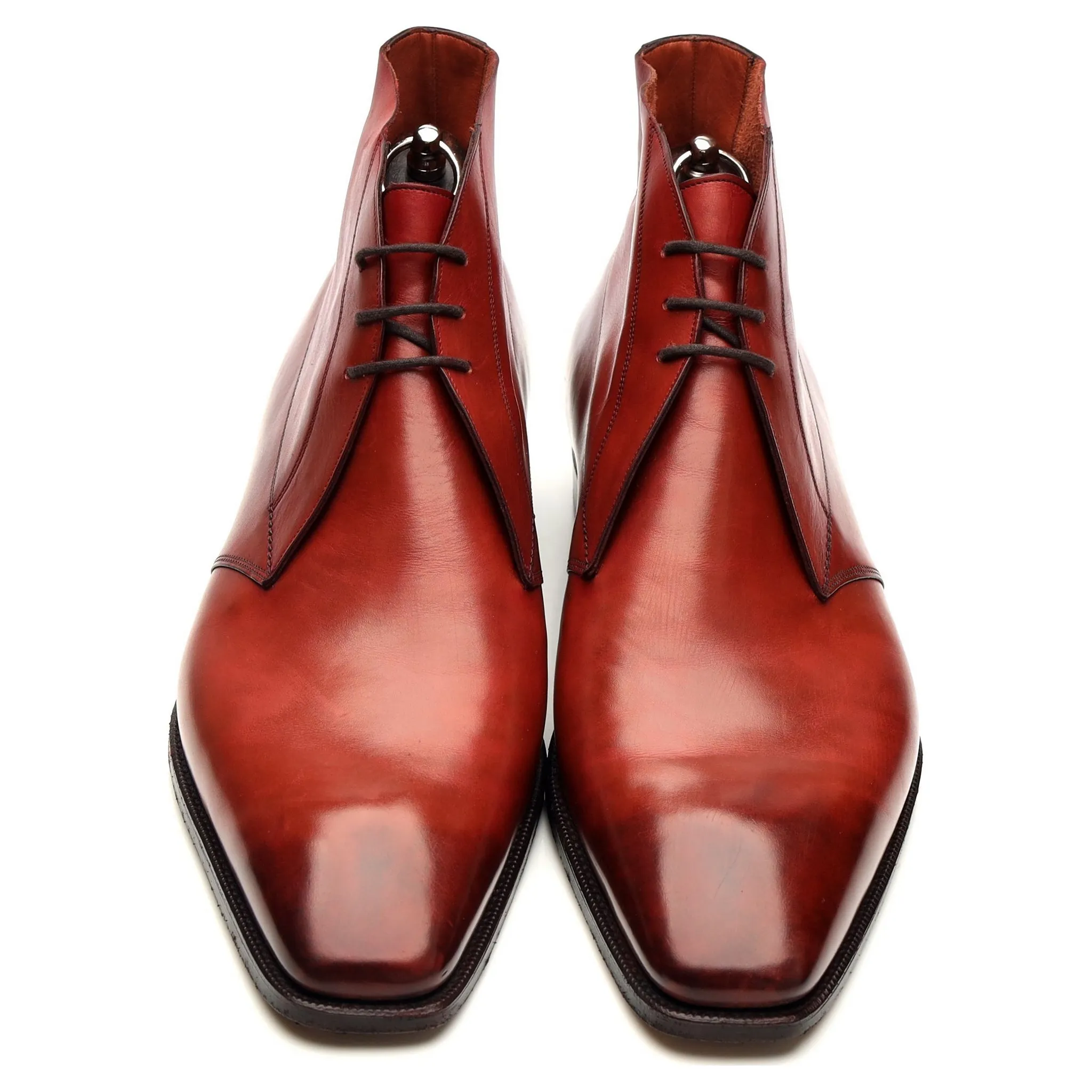 'Arran' Cherry Red Leather Chukka Boots UK 12 E