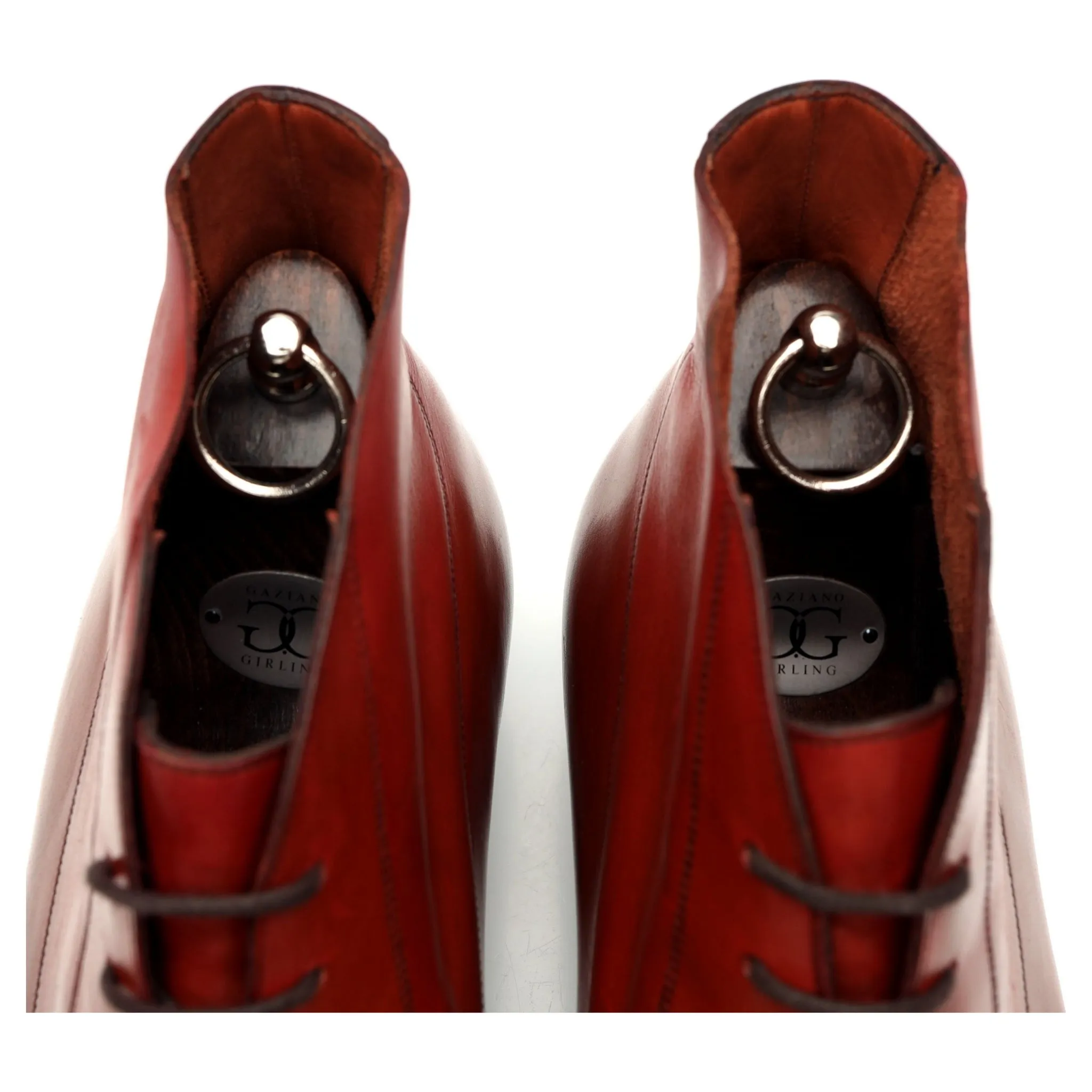 'Arran' Cherry Red Leather Chukka Boots UK 12 E