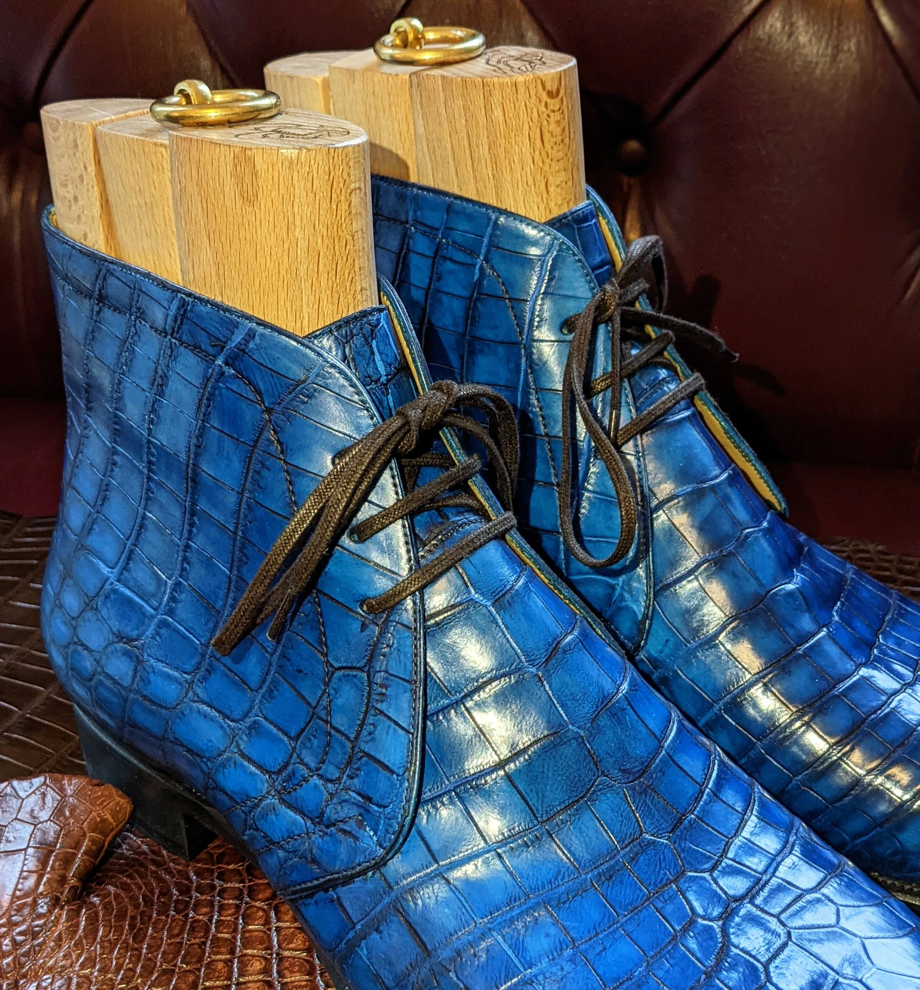 Ascot Chukka Boots - Jazz Blue Niloticus Crocodile