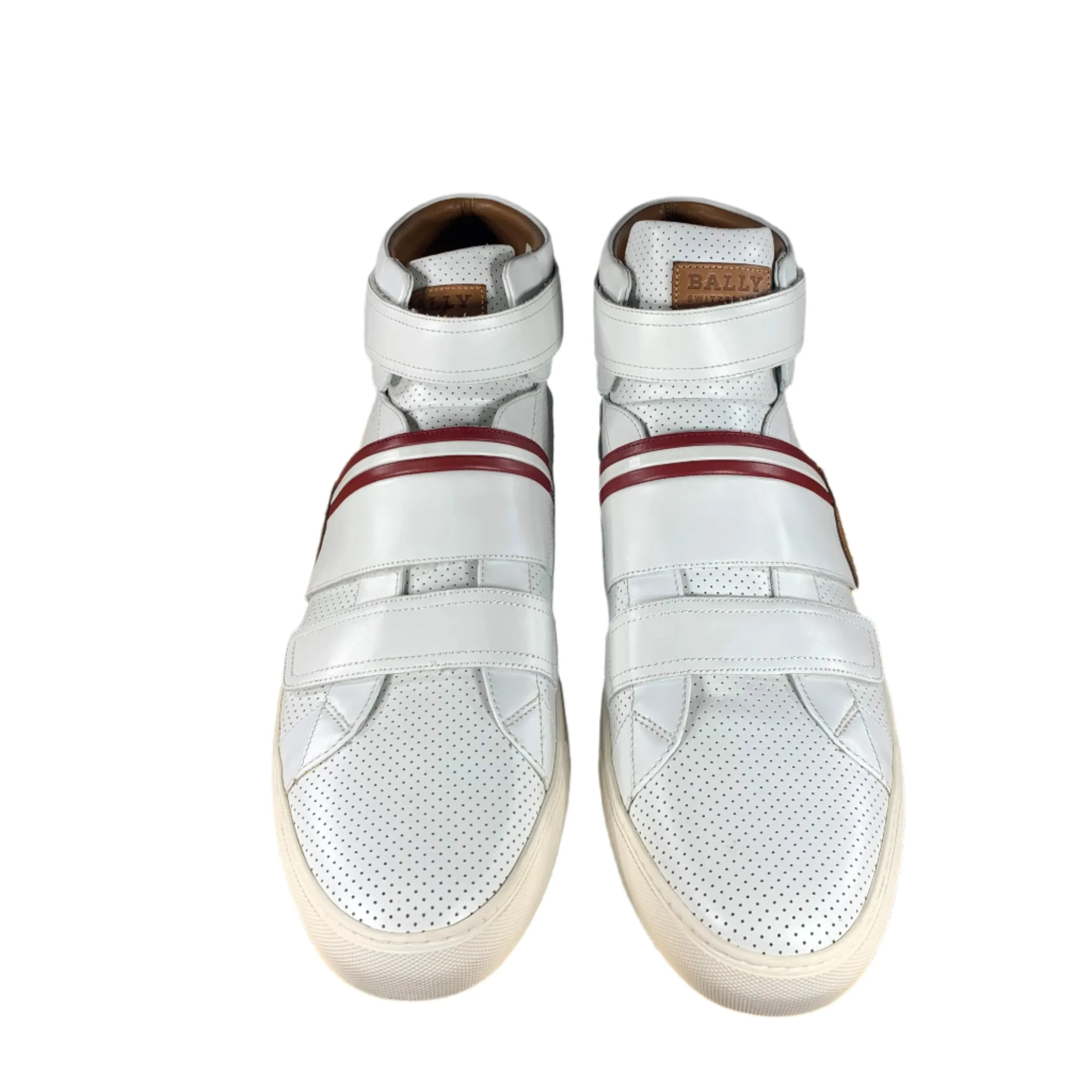 Bally Mens Herick White Leather High Top Sneakers