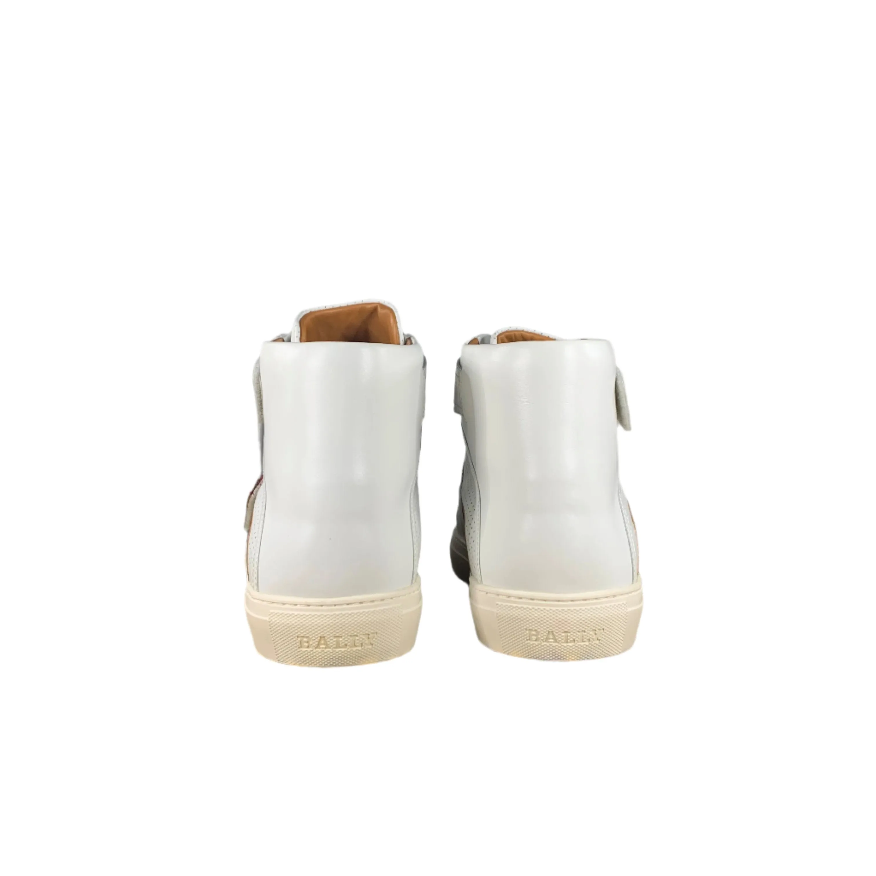 Bally Mens Herick White Leather High Top Sneakers