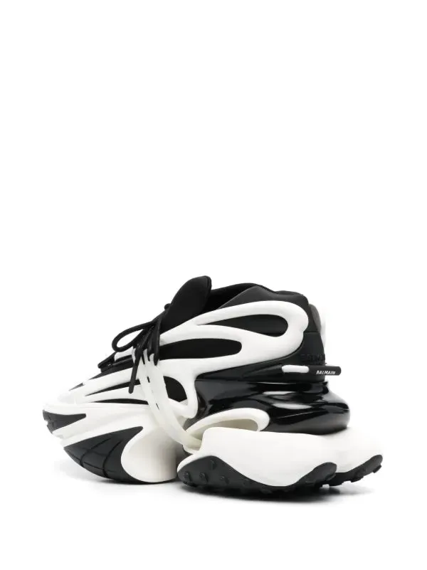 Balmain Black and White Unicorn Low-Top Sneakers