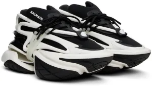 Balmain Black and White Unicorn Low-Top Sneakers