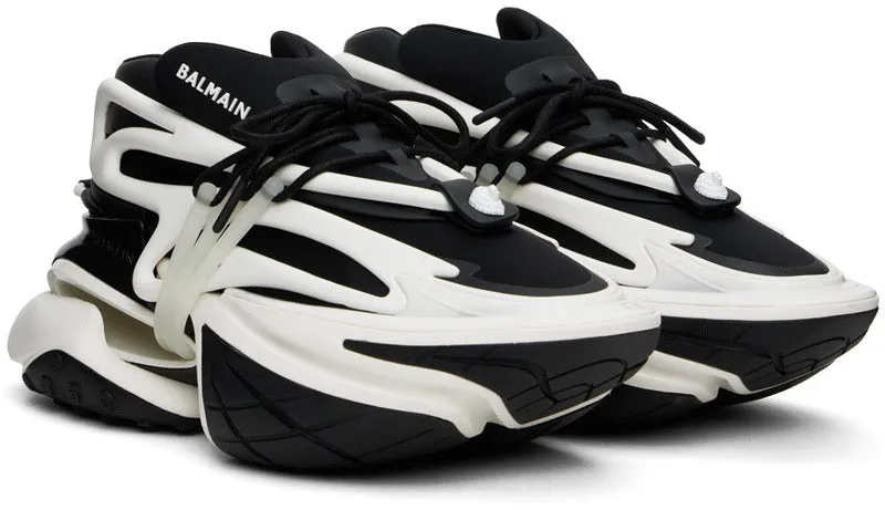 Balmain Black and White Unicorn Low-Top Sneakers