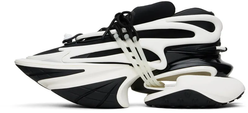 Balmain Black and White Unicorn Low-Top Sneakers