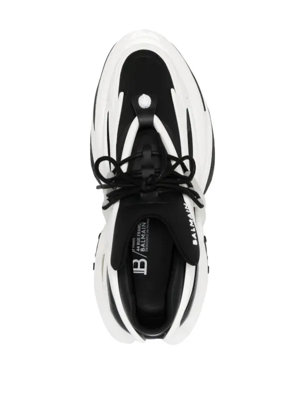 Balmain Black and White Unicorn Low-Top Sneakers