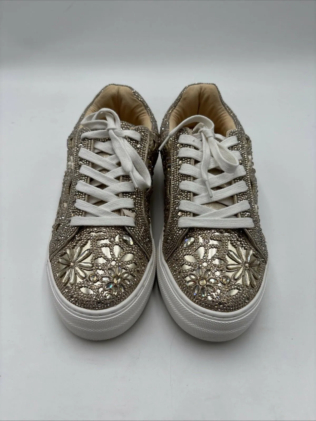 Betsey Johnson Women's Reily Sneakers Gold Size 8M
