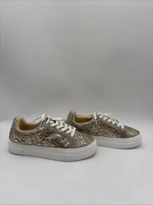Betsey Johnson Women's Reily Sneakers Gold Size 8M