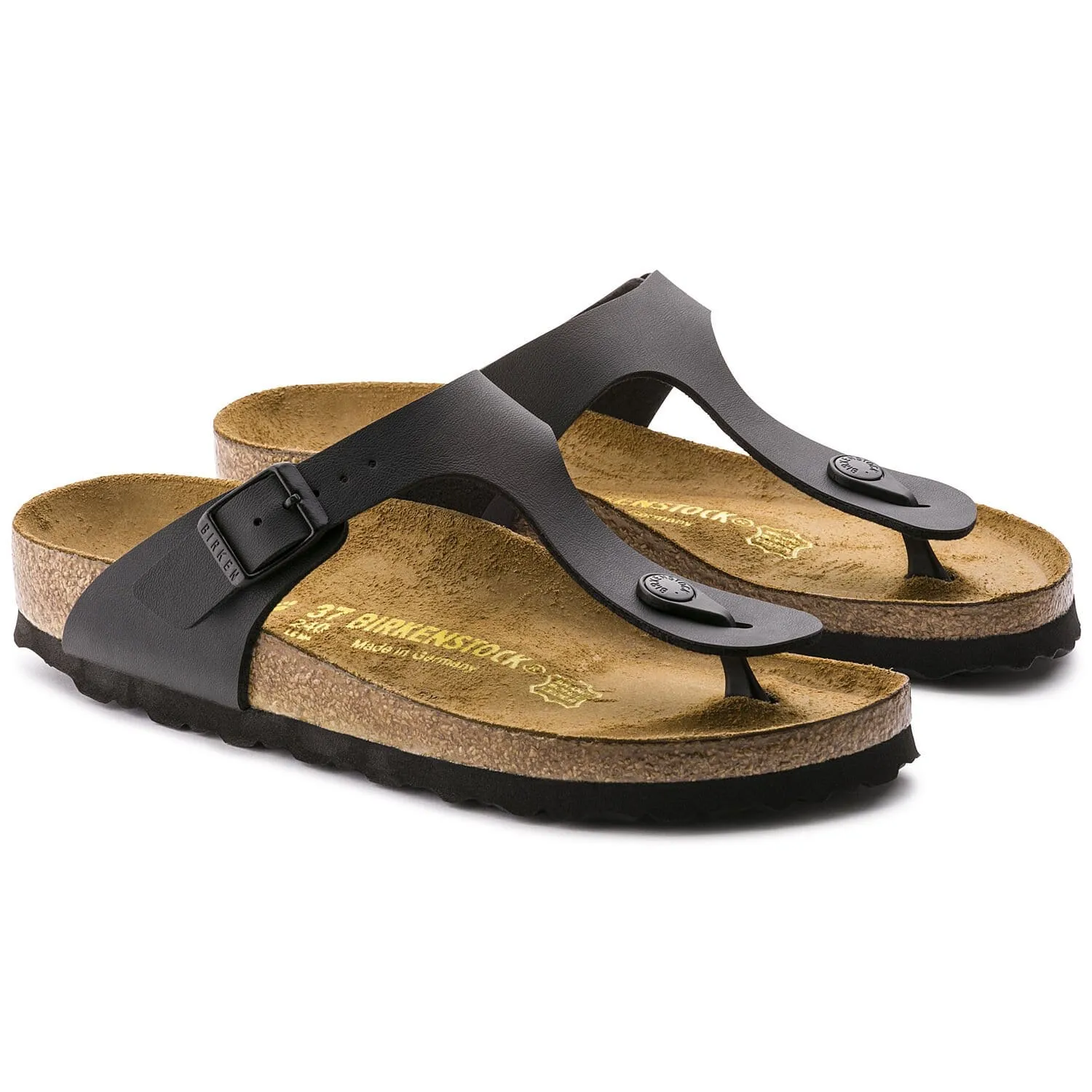 Birkenstock Gizeh Black Birko-Flor Sandals - Regular