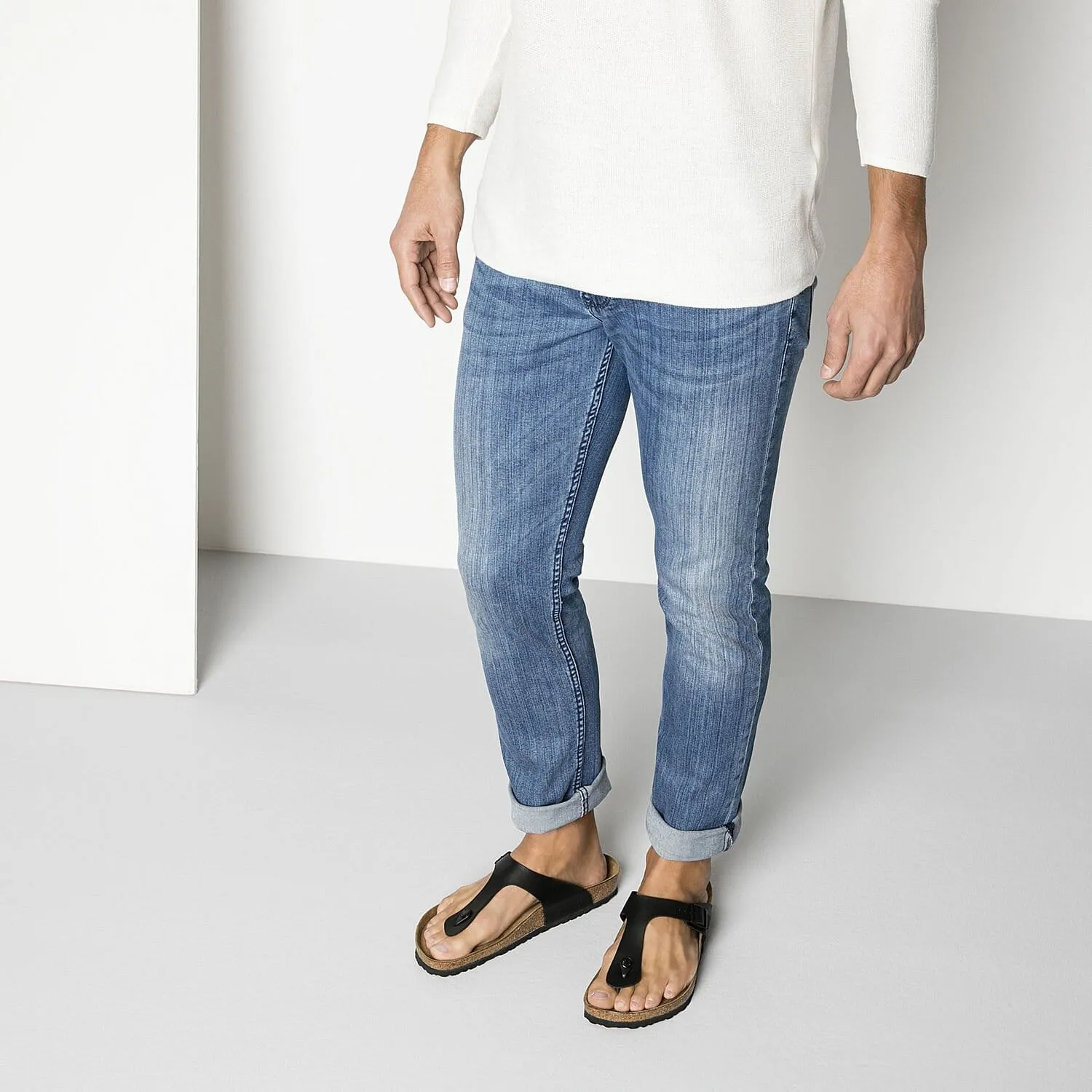 Birkenstock Gizeh Black Birko-Flor Sandals - Regular