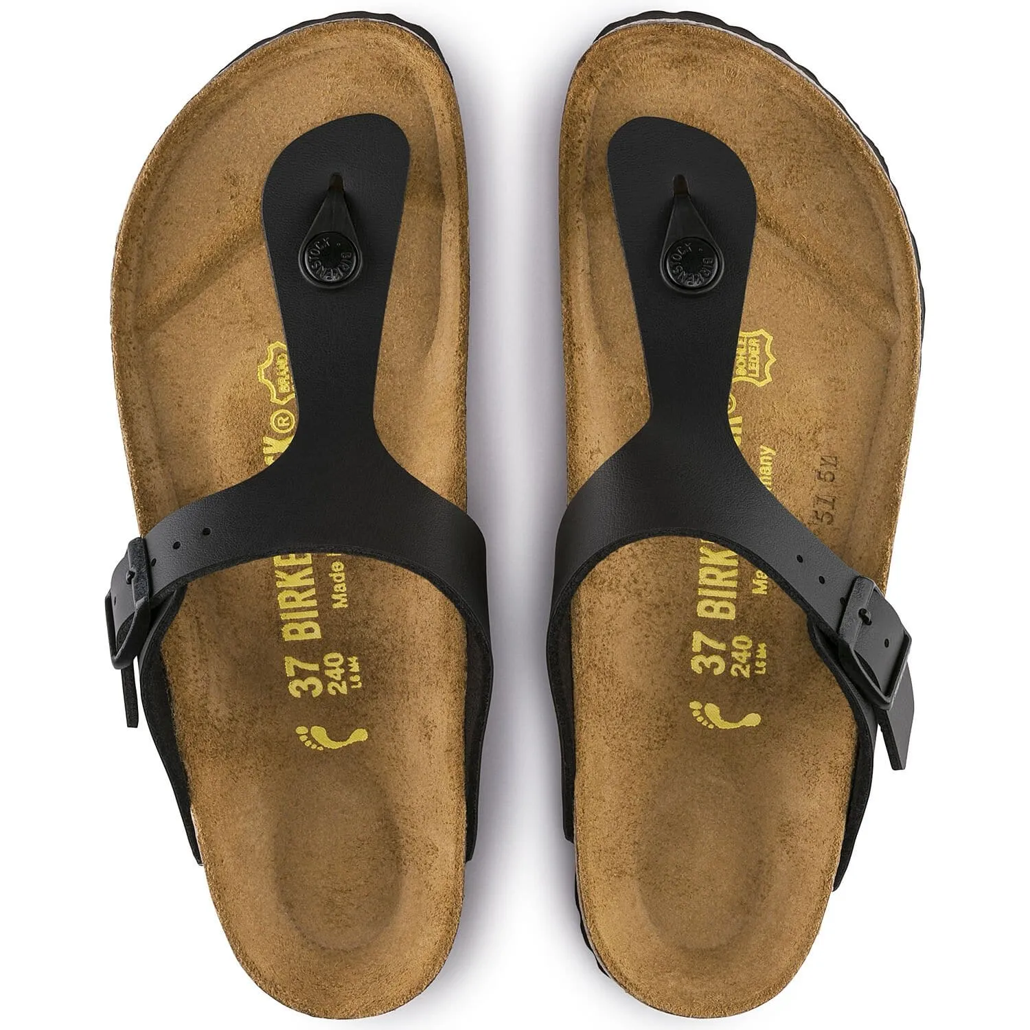 Birkenstock Gizeh Black Birko-Flor Sandals - Regular