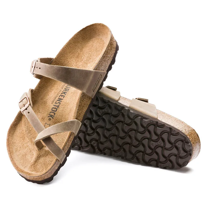BIRKENSTOCK LADIES MAYARI OILED LEATHER - TOBACCO BROWN