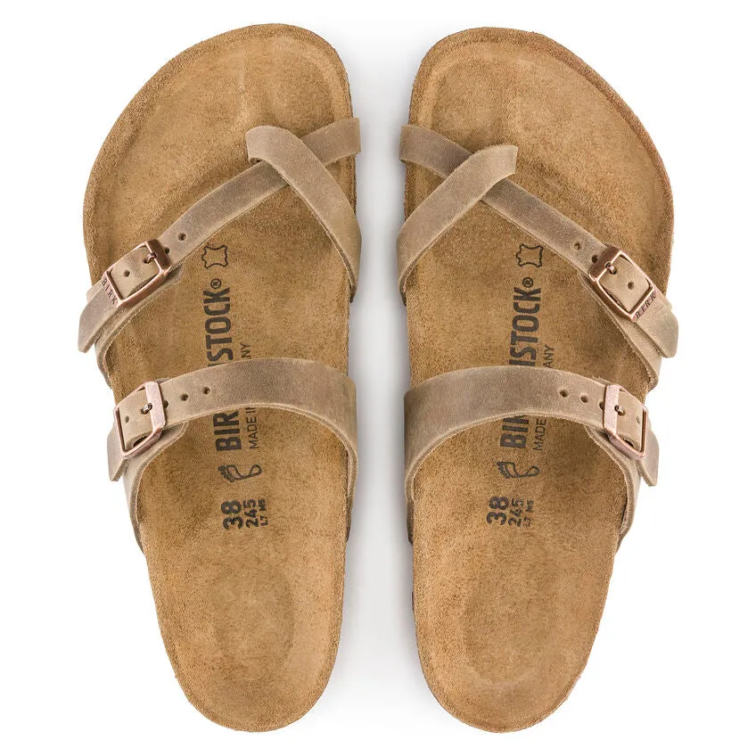 BIRKENSTOCK LADIES MAYARI OILED LEATHER - TOBACCO BROWN