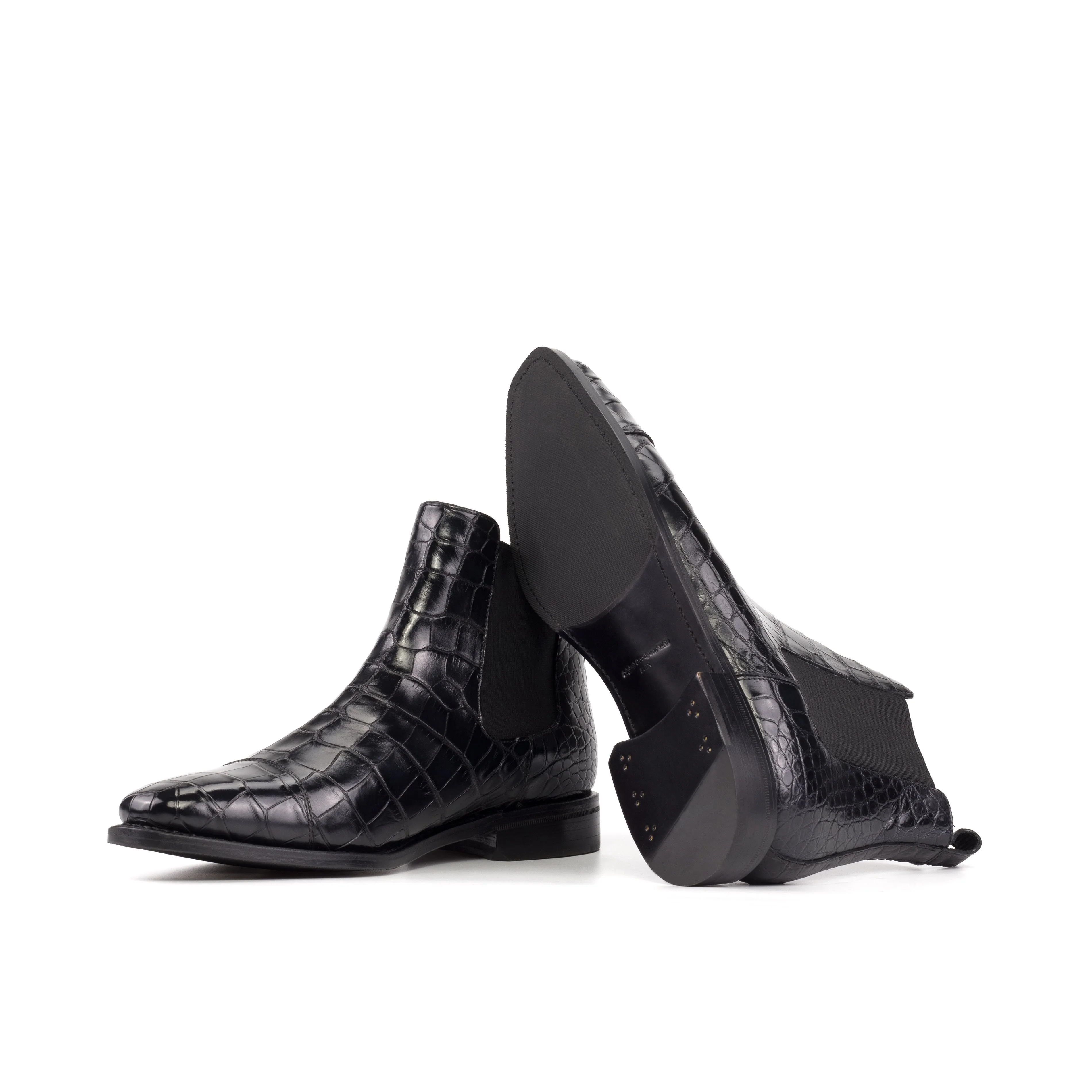 Black Alligator Chelsea Boots