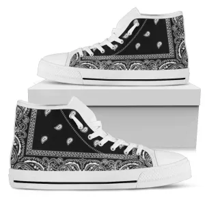 Black Bandana High Top Sneakers
