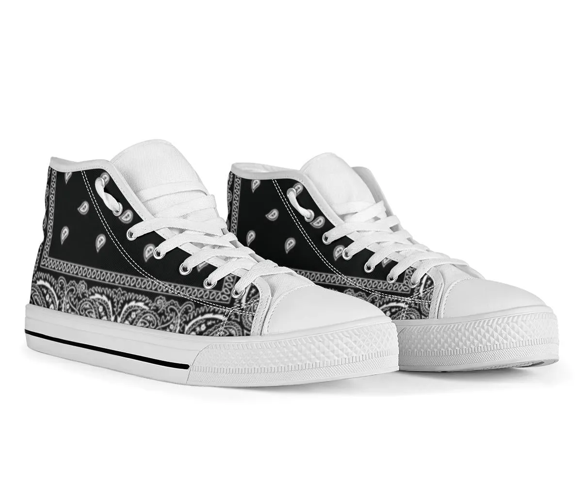 Black Bandana High Top Sneakers