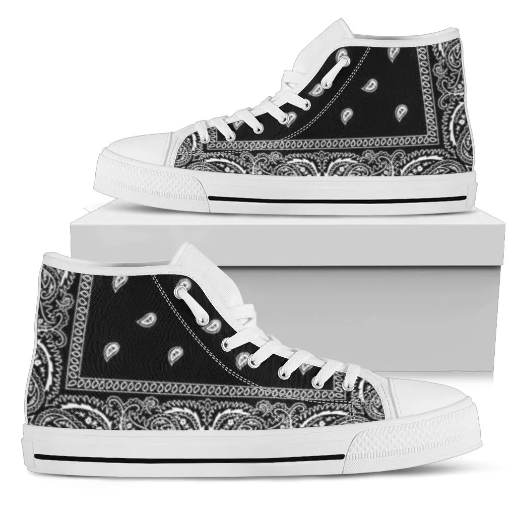 Black Bandana High Top Sneakers