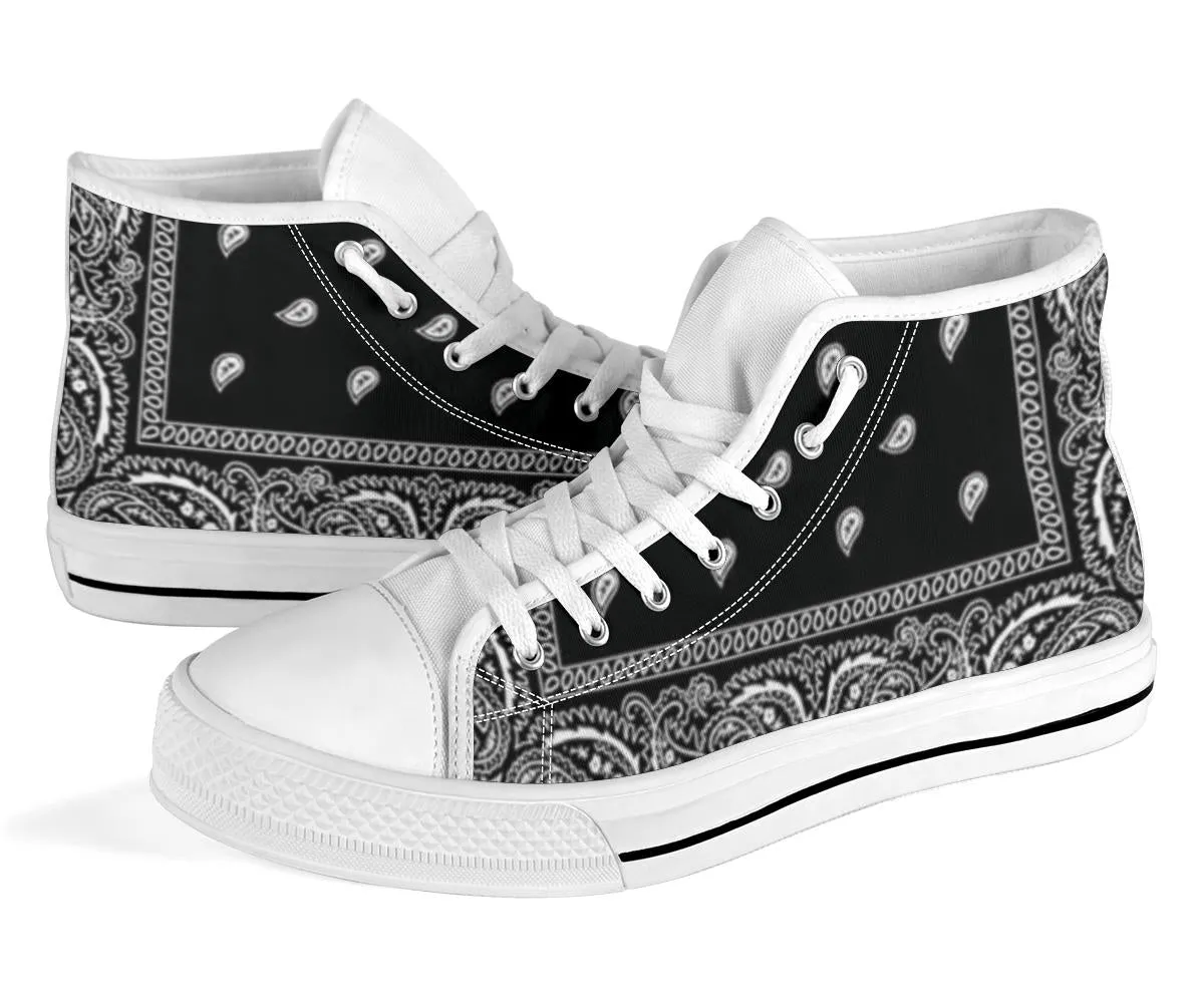 Black Bandana High Top Sneakers