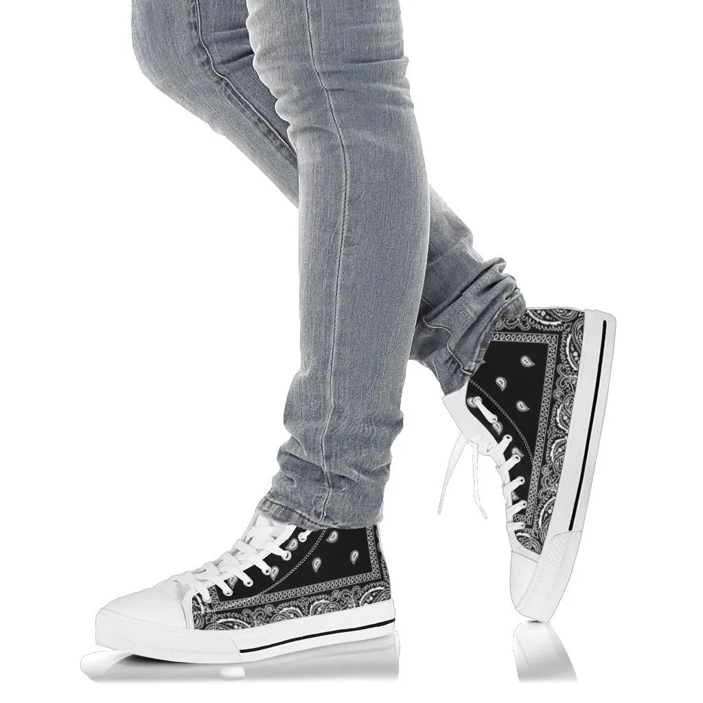 Black Bandana High Top Sneakers