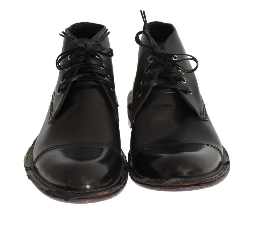 Black Leather Ankle Chukka Boots