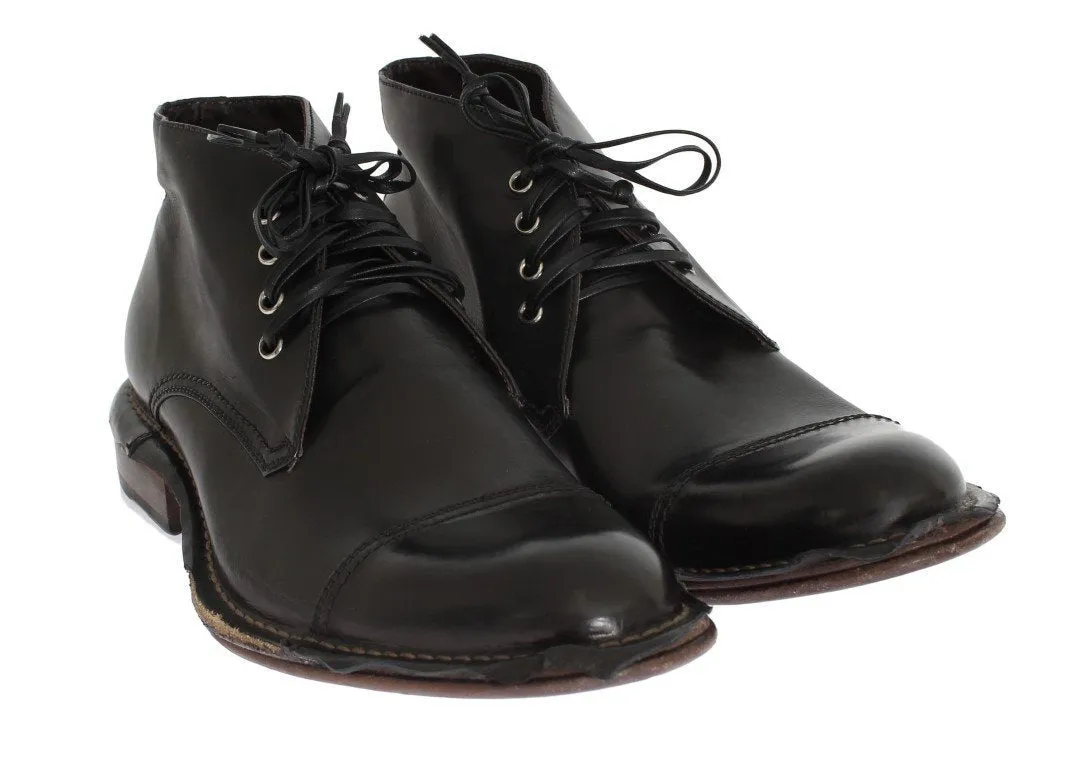 Black Leather Ankle Chukka Boots