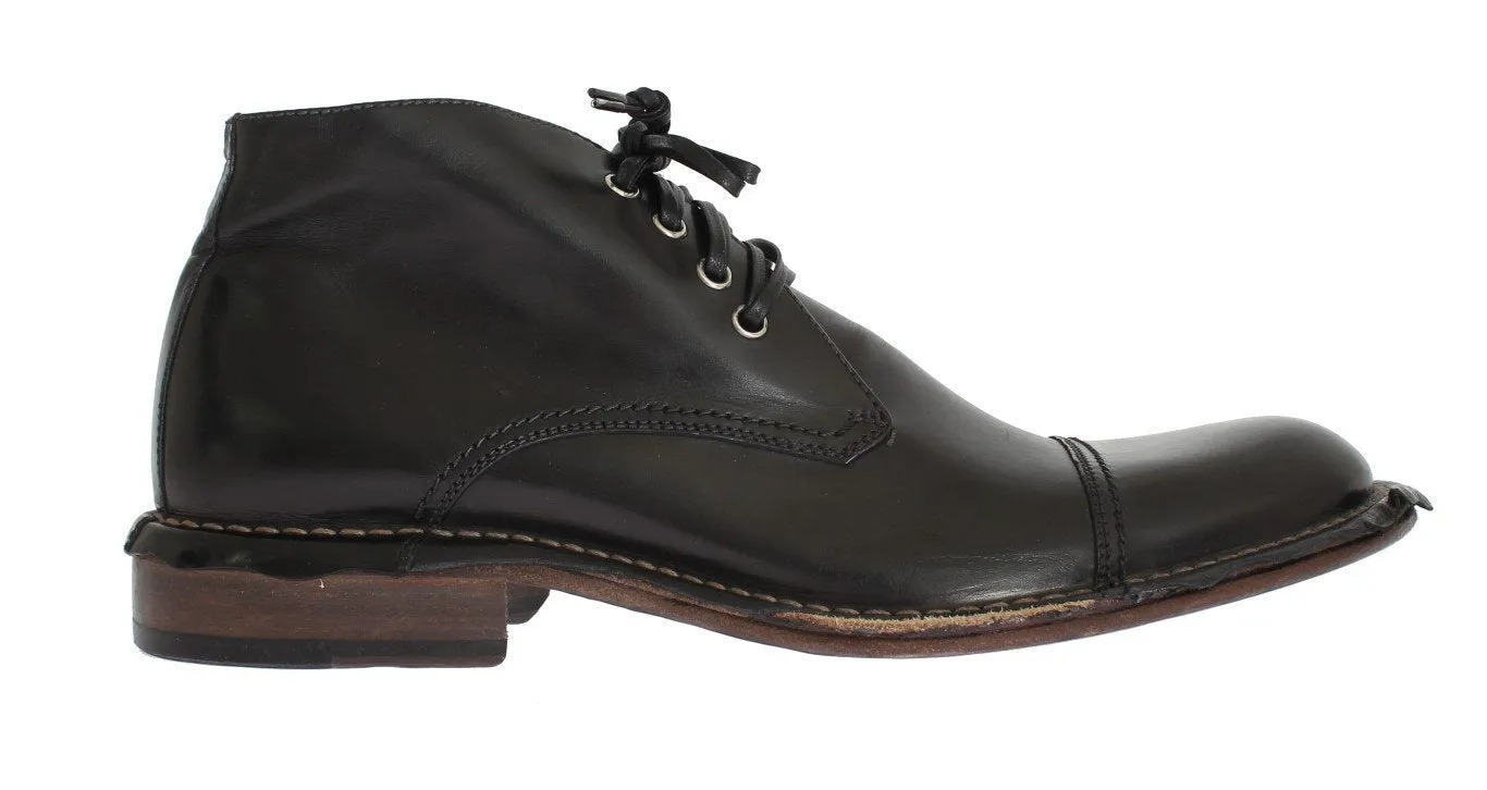 Black Leather Ankle Chukka Boots
