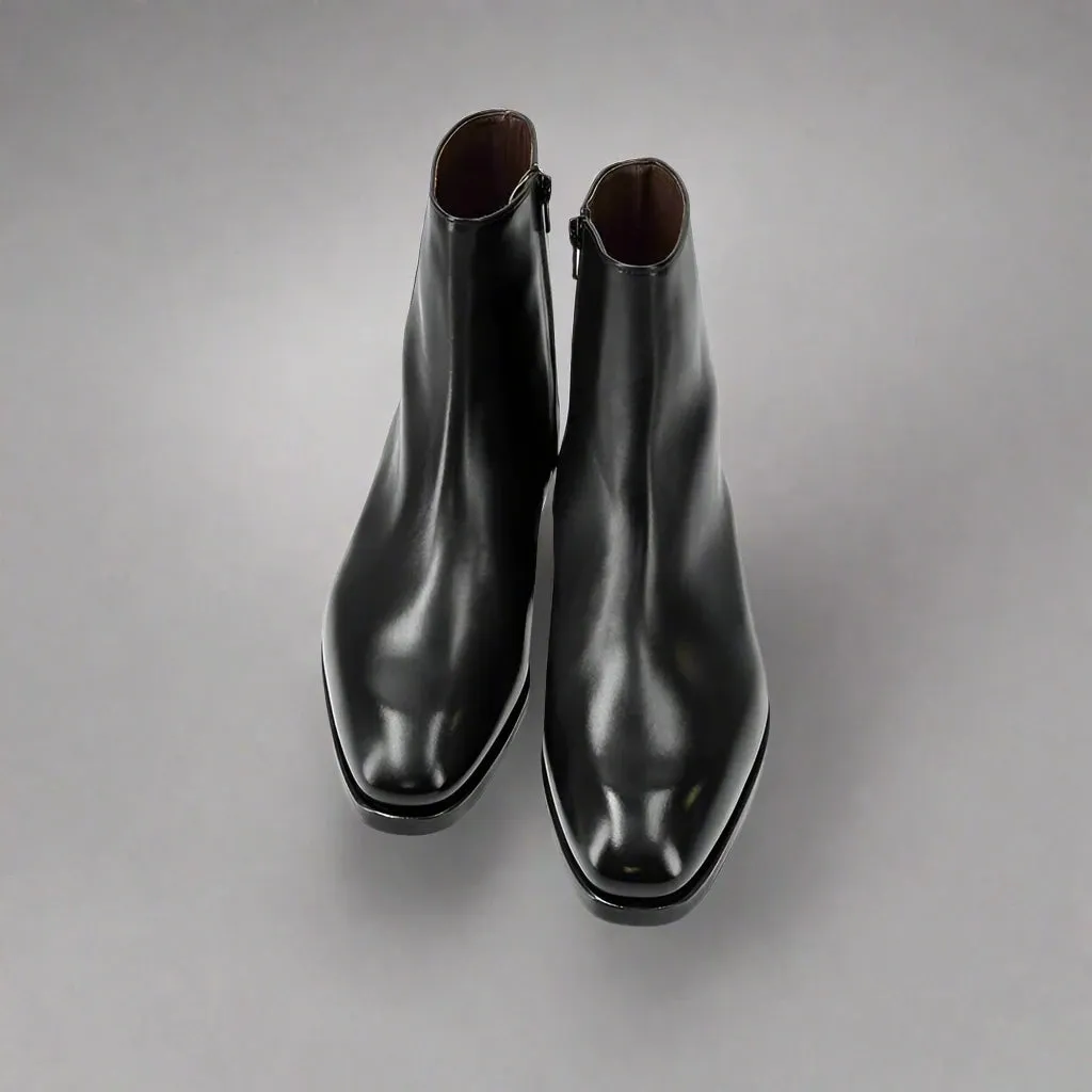 Black Leather Teruel Slip On Chelsea Boots - Boots