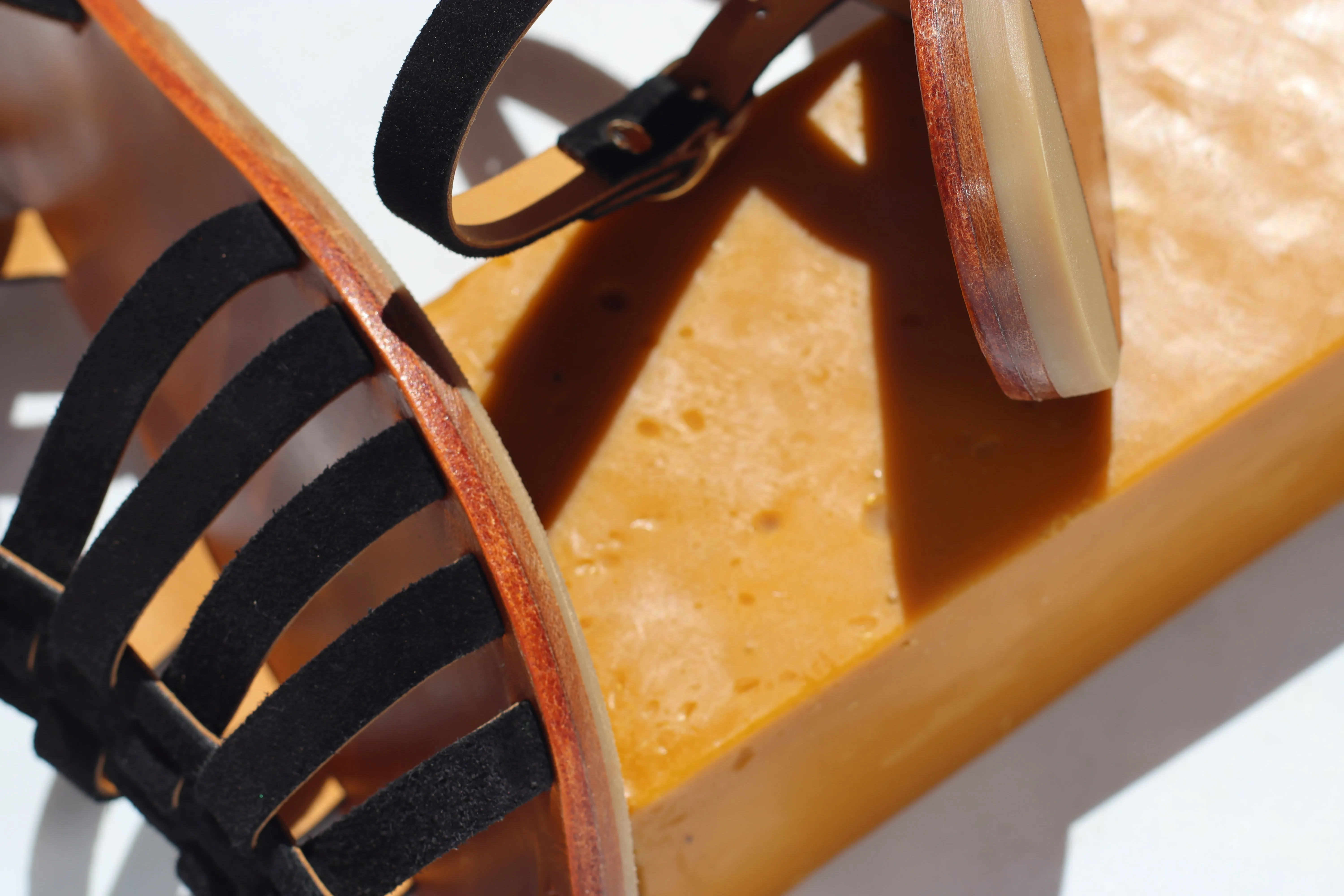 Black Suede - Camel Sole - Fisherman Sandals