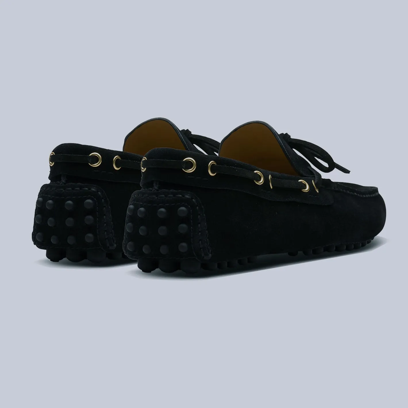 Black Suede Driving Loafers