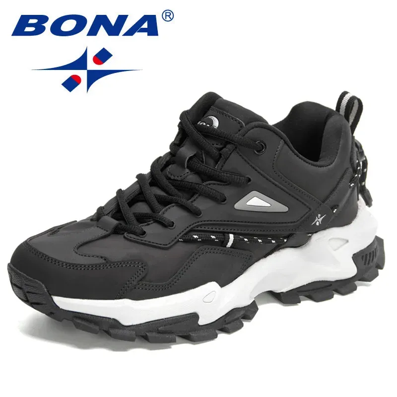 BONA 2022 Fashion Leather Breathable Casual Sneakers