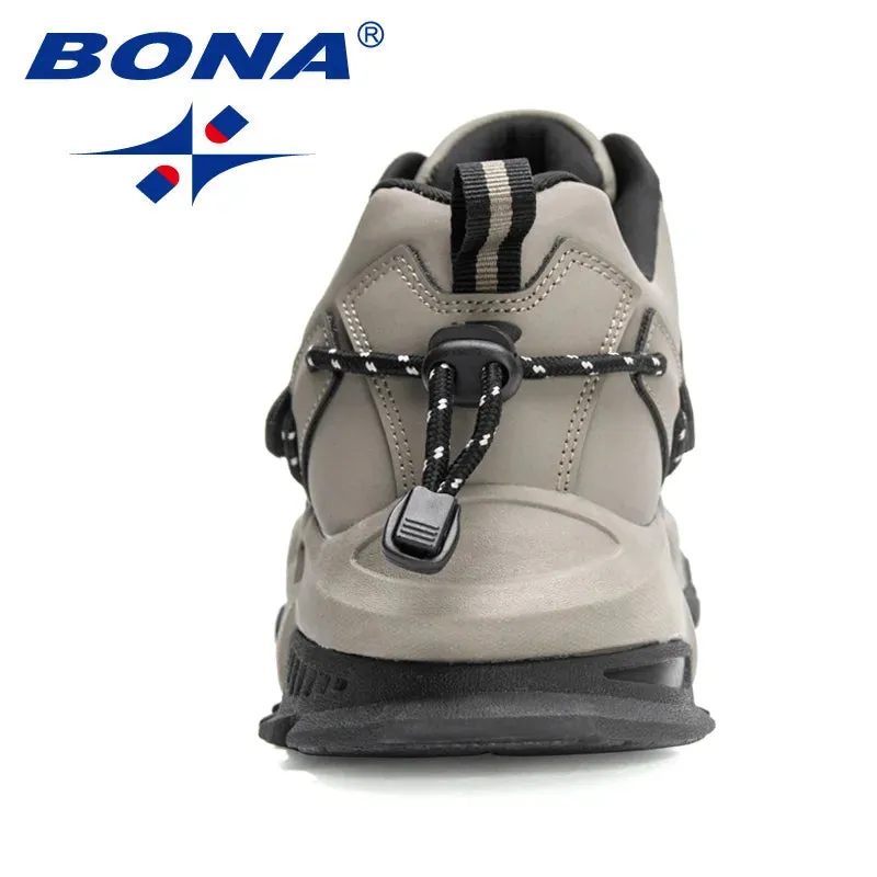 BONA 2022 Fashion Leather Breathable Casual Sneakers