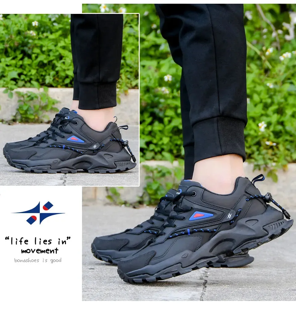 BONA 2022 Fashion Leather Breathable Casual Sneakers
