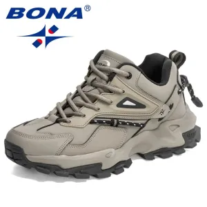 BONA 2022 Fashion Leather Breathable Casual Sneakers