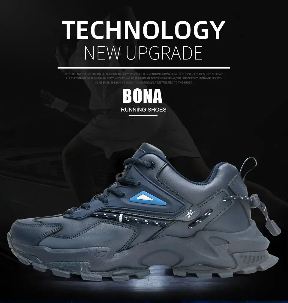 BONA 2022 Fashion Leather Breathable Casual Sneakers