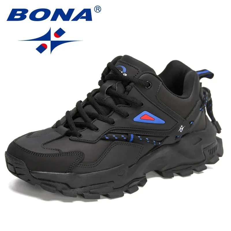 BONA 2022 Fashion Leather Breathable Casual Sneakers