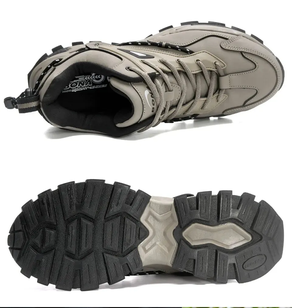 BONA 2022 Fashion Leather Breathable Casual Sneakers