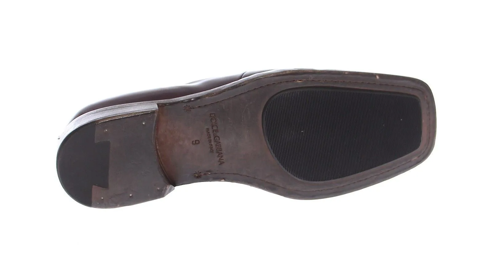 Bordeaux Leather Logo Loafers Shoes