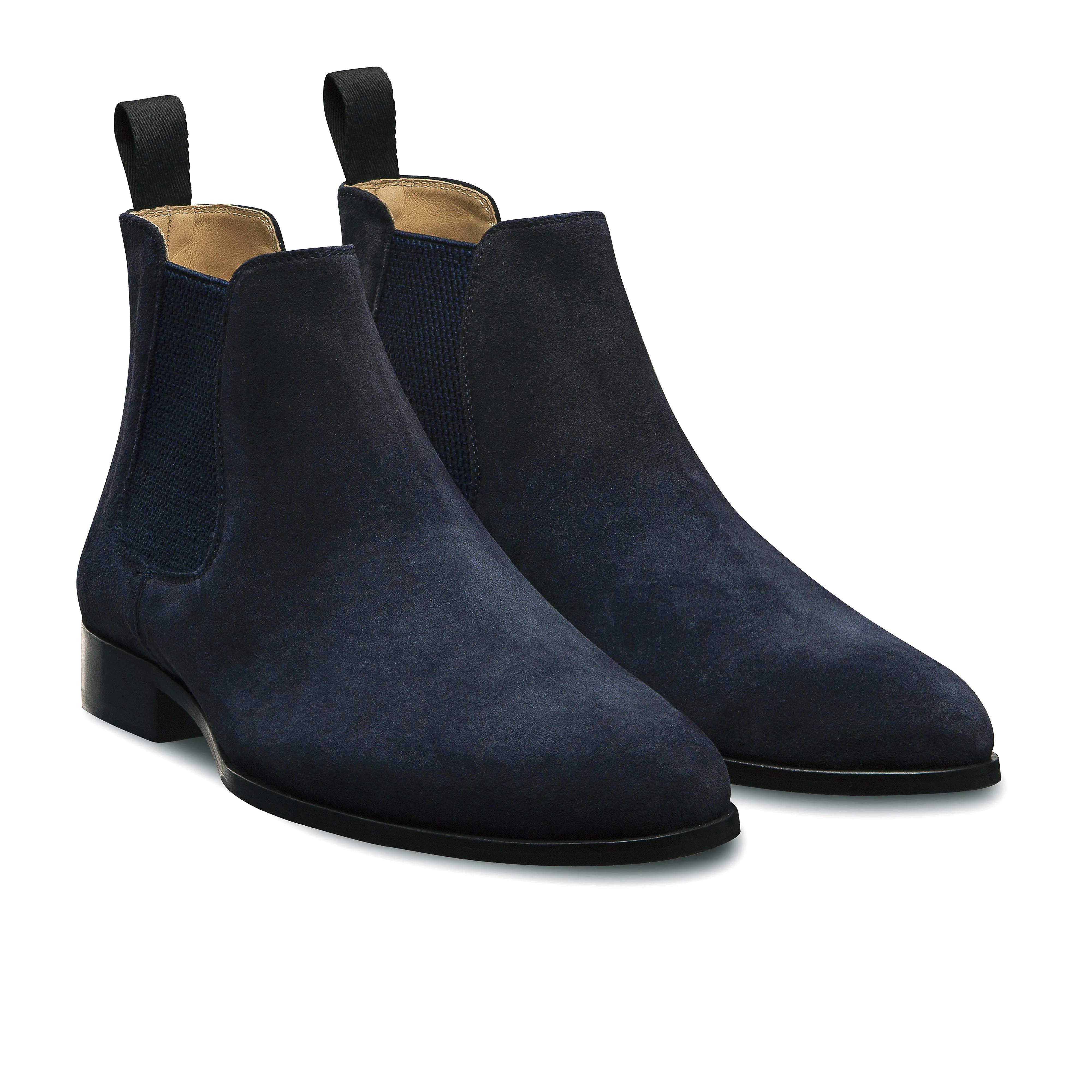 Bottines basses Shoji 1008 veau velours bleu marine