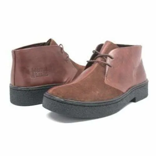 British Walkers Playboy Classic Split Toe Men's Brown Leather and Suede Ankle Boots