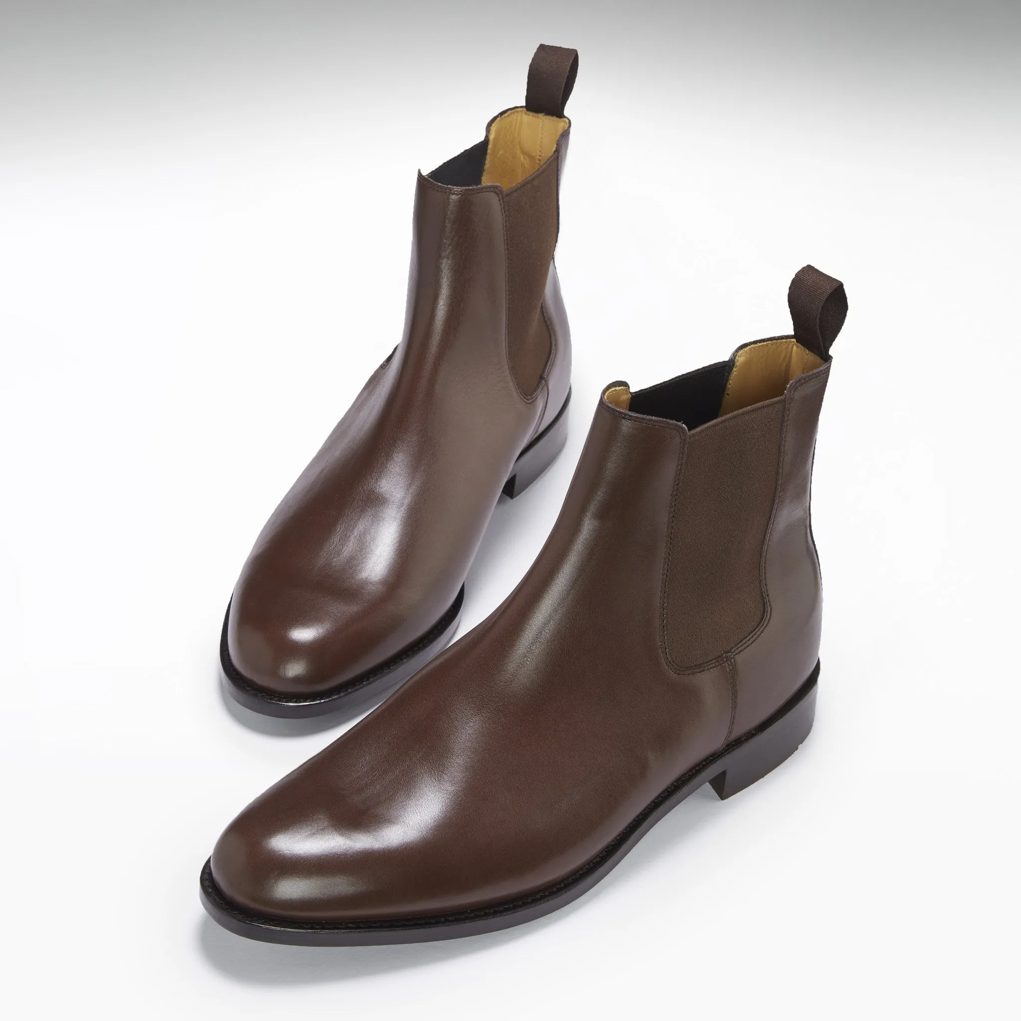 Brown Leather Chelsea Boots, Welted Leather Sole